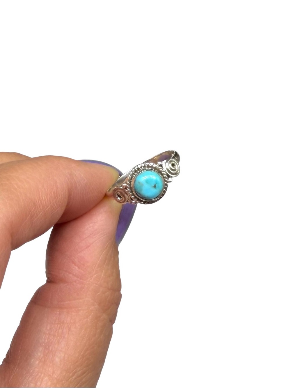 Kingman Turquoise Ring Size 6 Solid 925 Sterling Silver - Picture 4 of 6